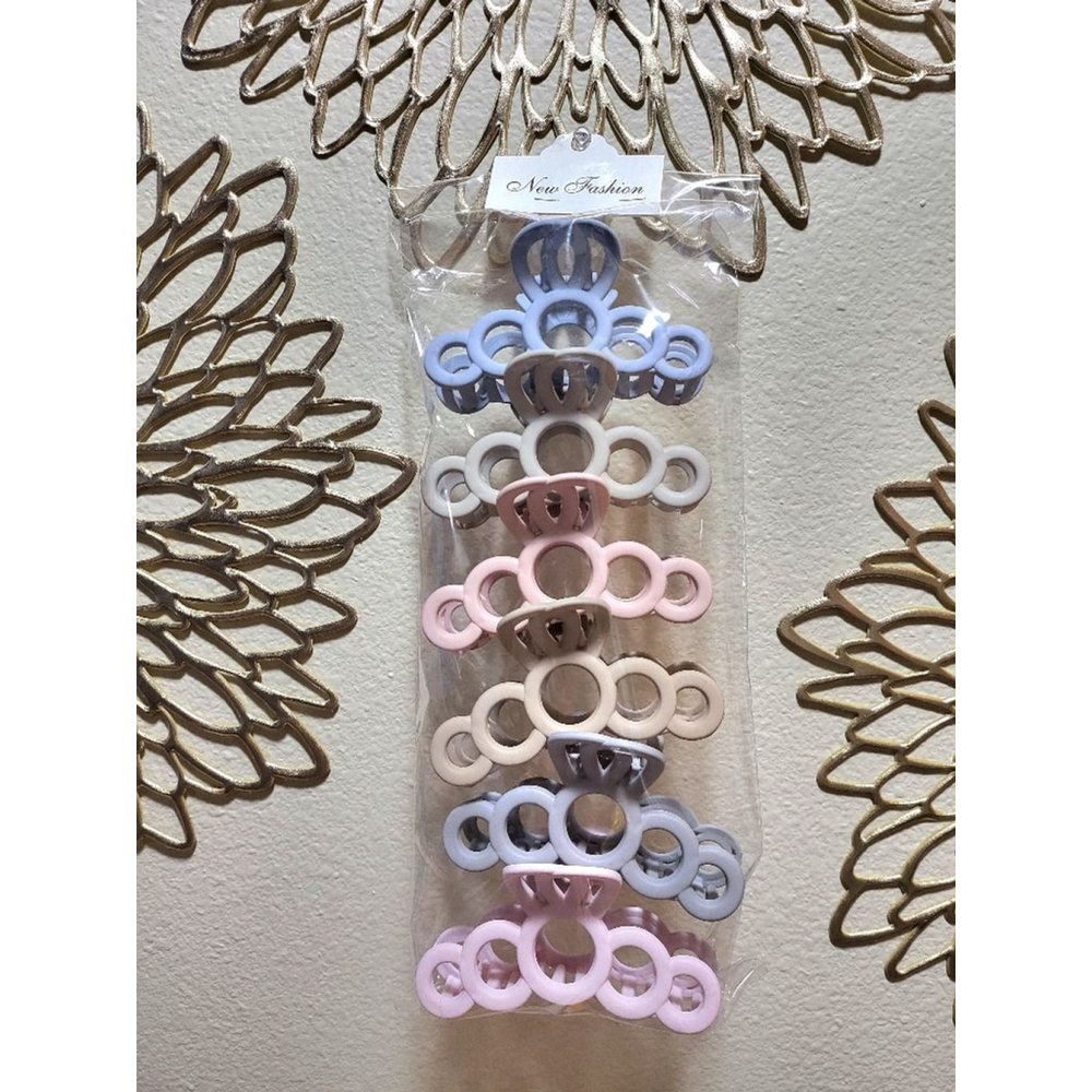 Women's Round Circle Crown Hair Claw Clips Multicolor
